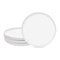 White Ceramic Dinner Plates Set of 4 Serving Dinnerware Dishes (8 Inches)
